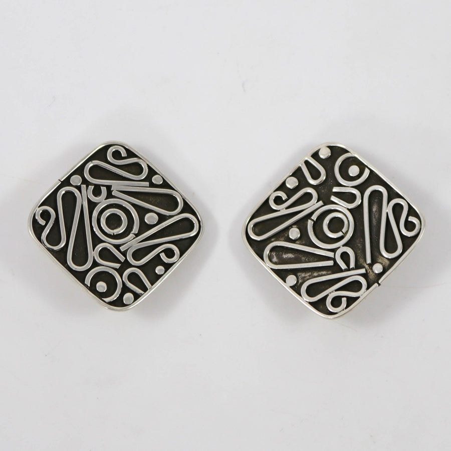 Mayan Clip Earrings by Consuelo Campos - Garland's