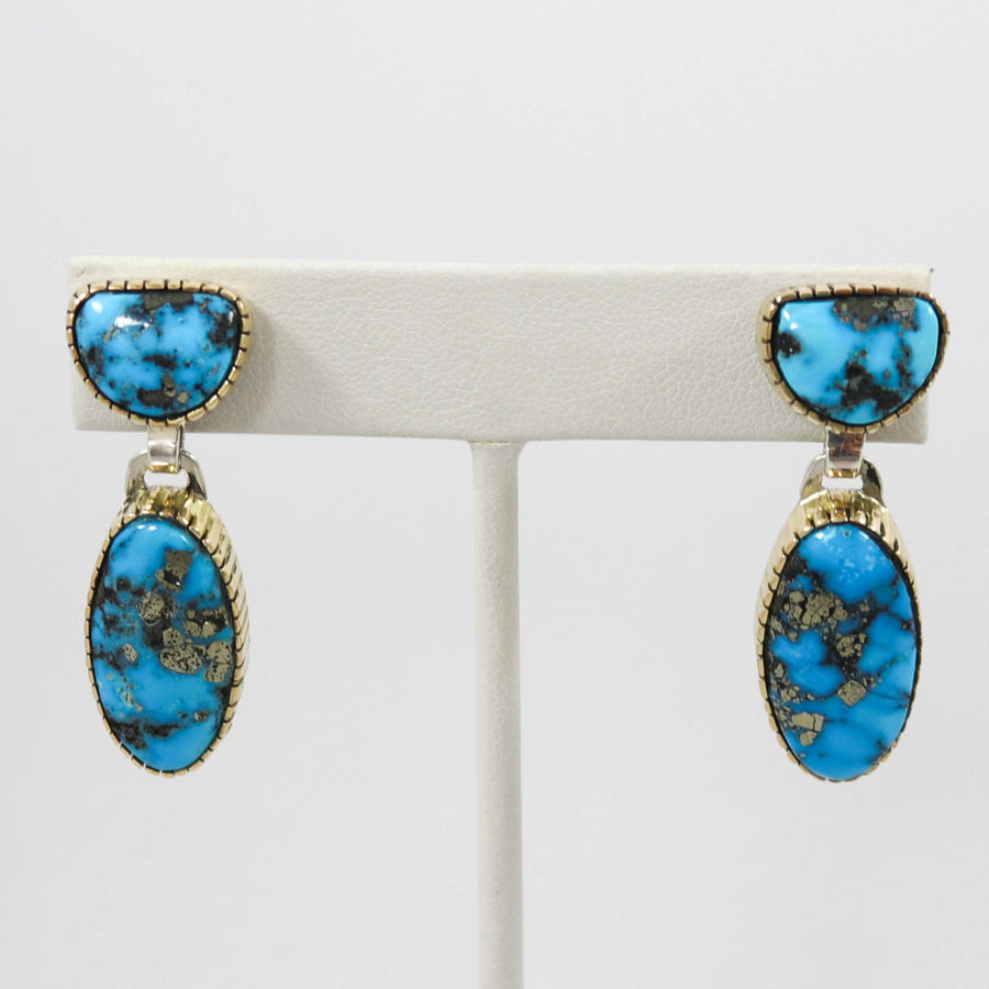 Morenci Turquoise Earrings by Dina Huntinghorse - Garland's