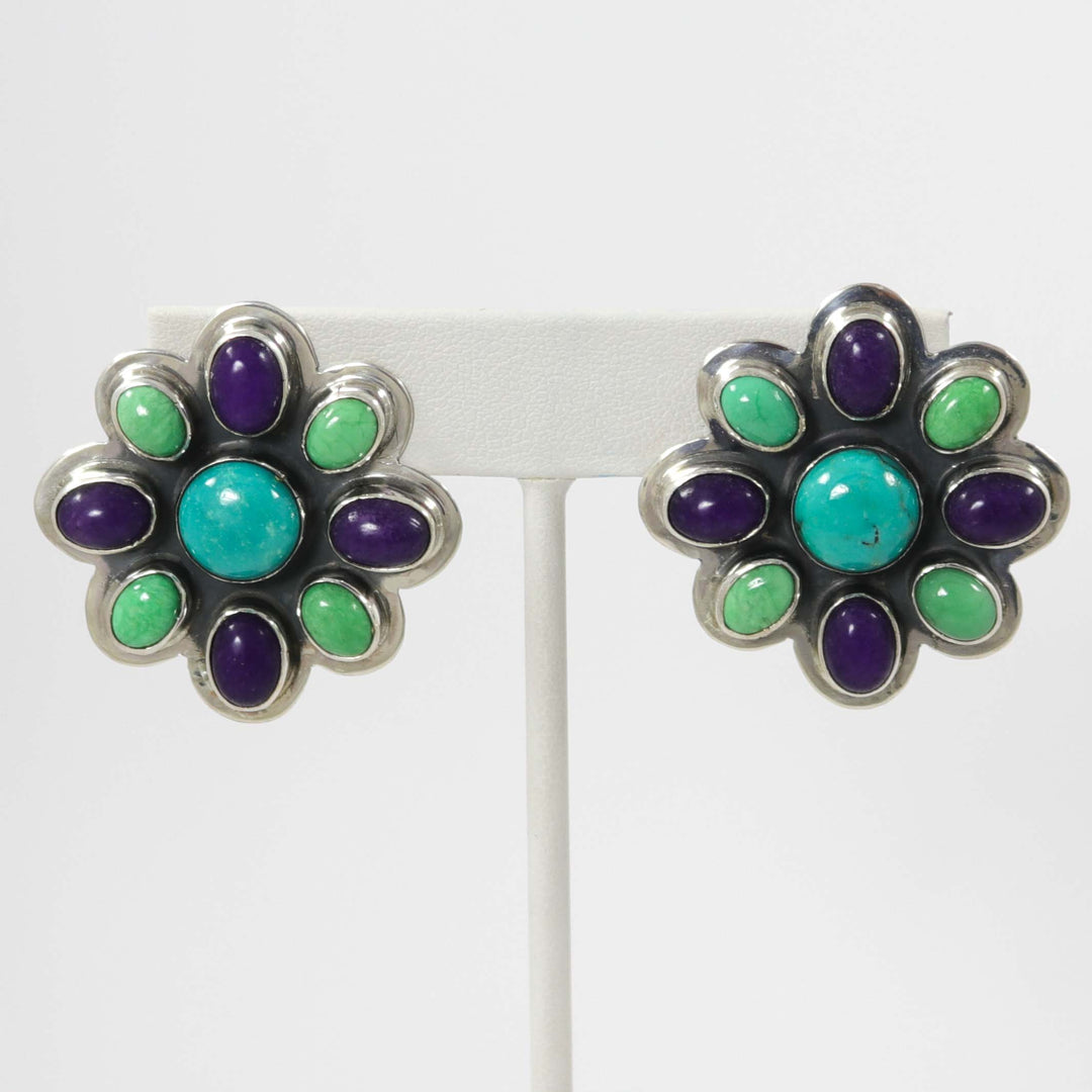 Multi-Stone Flower Earrings by Noah Pfeffer - Garland's