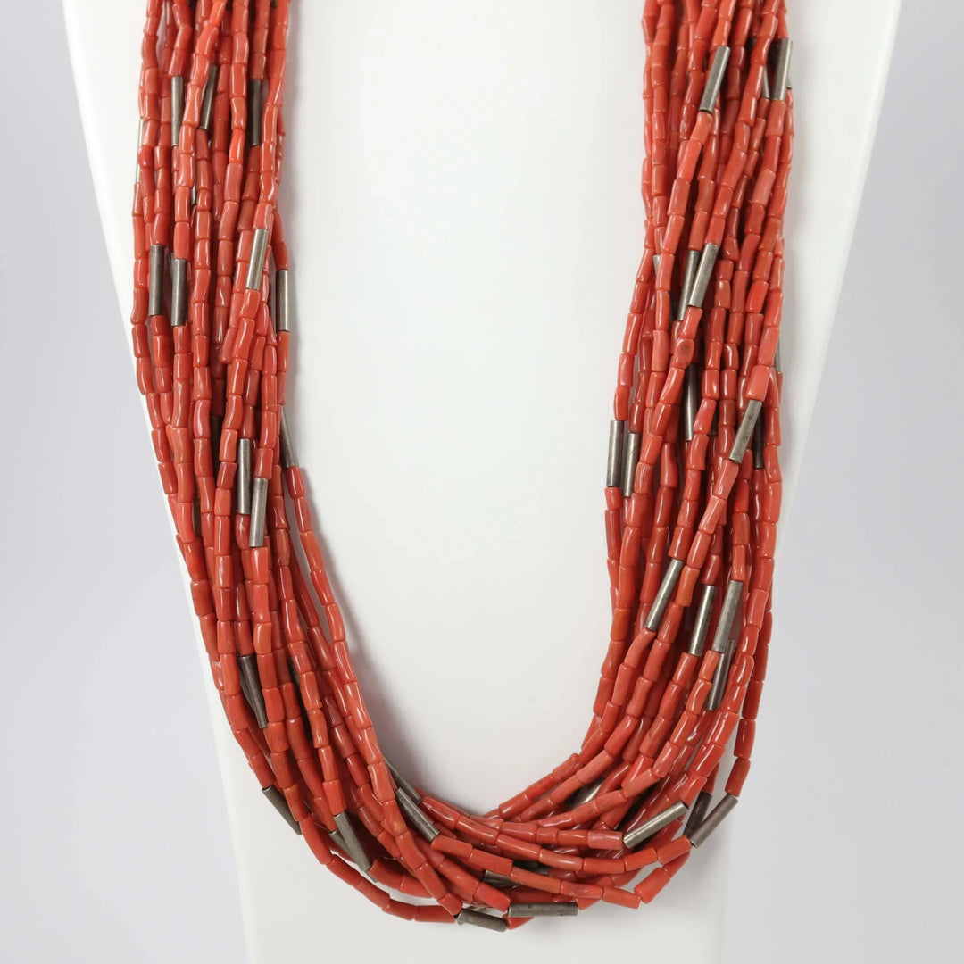 Multi-Strand Coral Necklace by Vintage Collection - Garland's