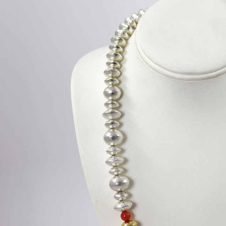 Navajo Pearl and Coral Necklace by Al Joe - Garland's