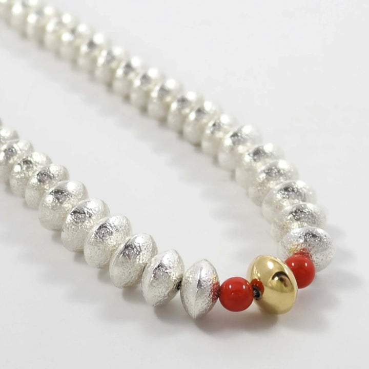 Navajo Pearl and Coral Necklace by Al Joe - Garland's