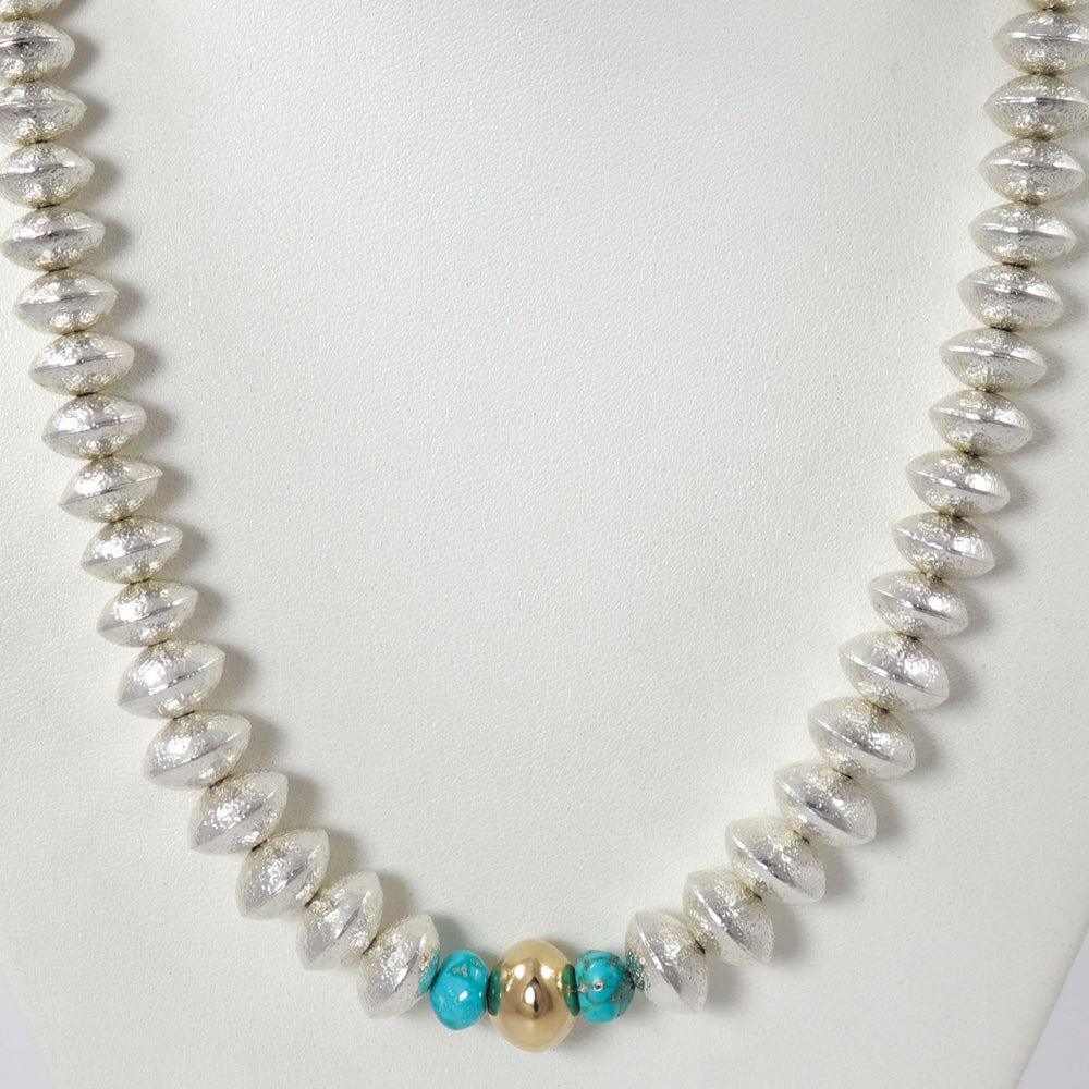 Navajo Pearl and Turquoise Necklace by Al Joe - Garland's