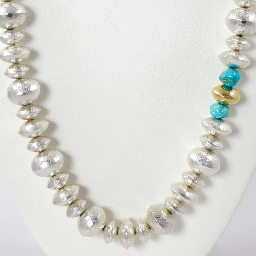 Navajo Pearl and Turquoise Necklace by Al Joe - Garland's