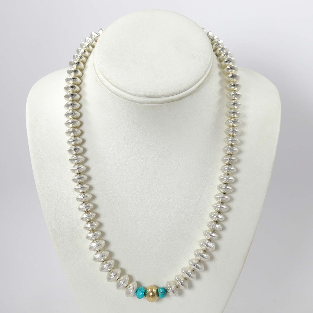 Navajo Pearl and Turquoise Necklace by Al Joe - Garland's