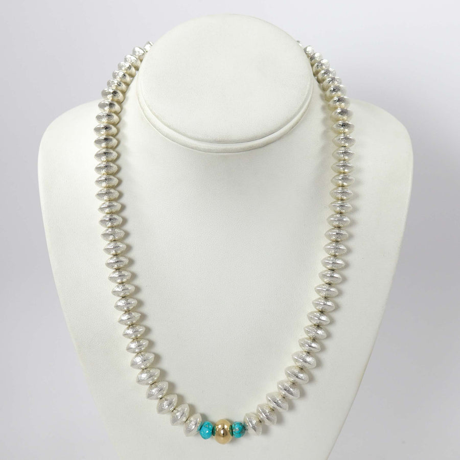 Navajo Pearl and Turquoise Necklace by Al Joe - Garland's