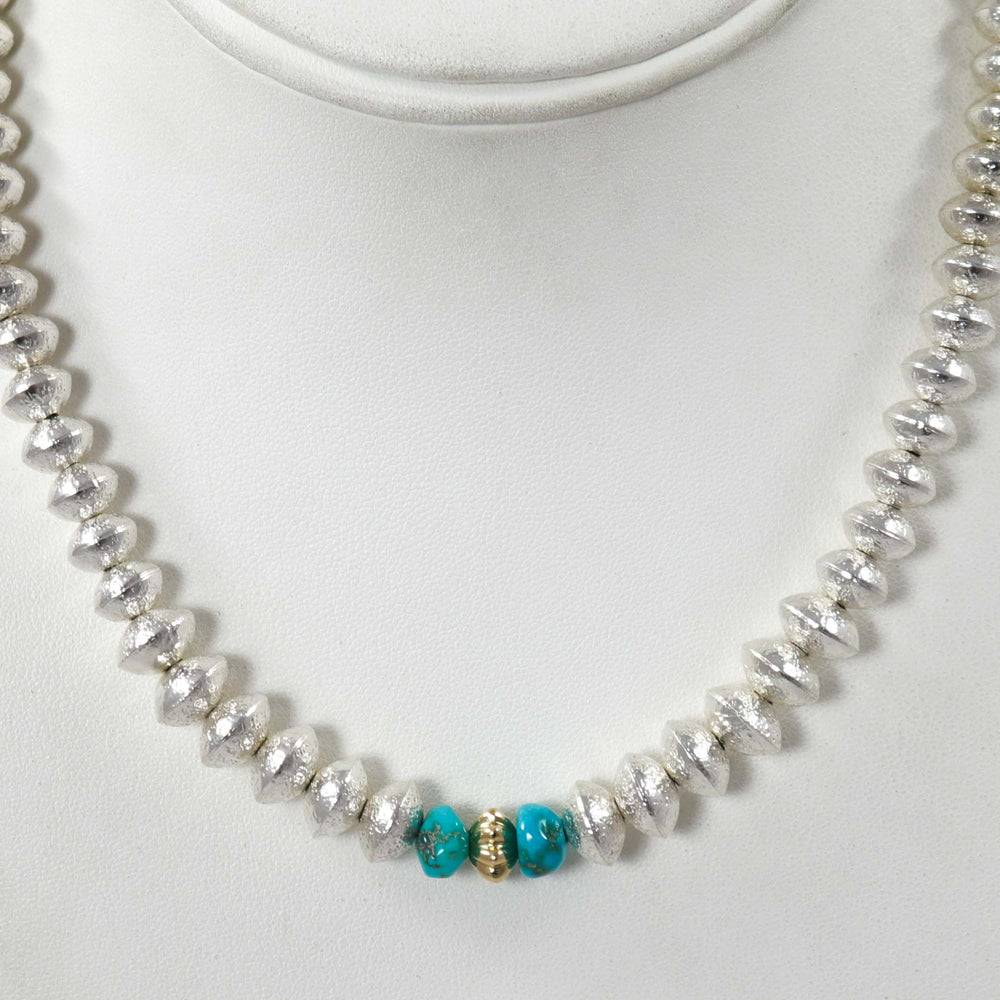 Navajo Pearl and Turquoise Necklace by Al Joe - Garland's