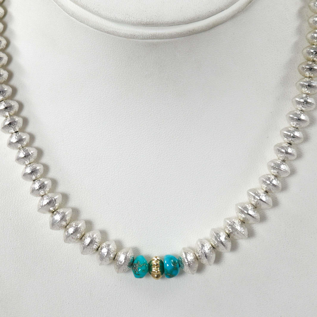 Navajo Pearl and Turquoise Necklace by Al Joe - Garland's