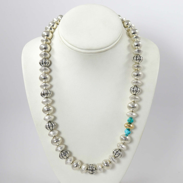 Navajo Pearl and Turquoise Necklace by Bryan Joe - Garland's
