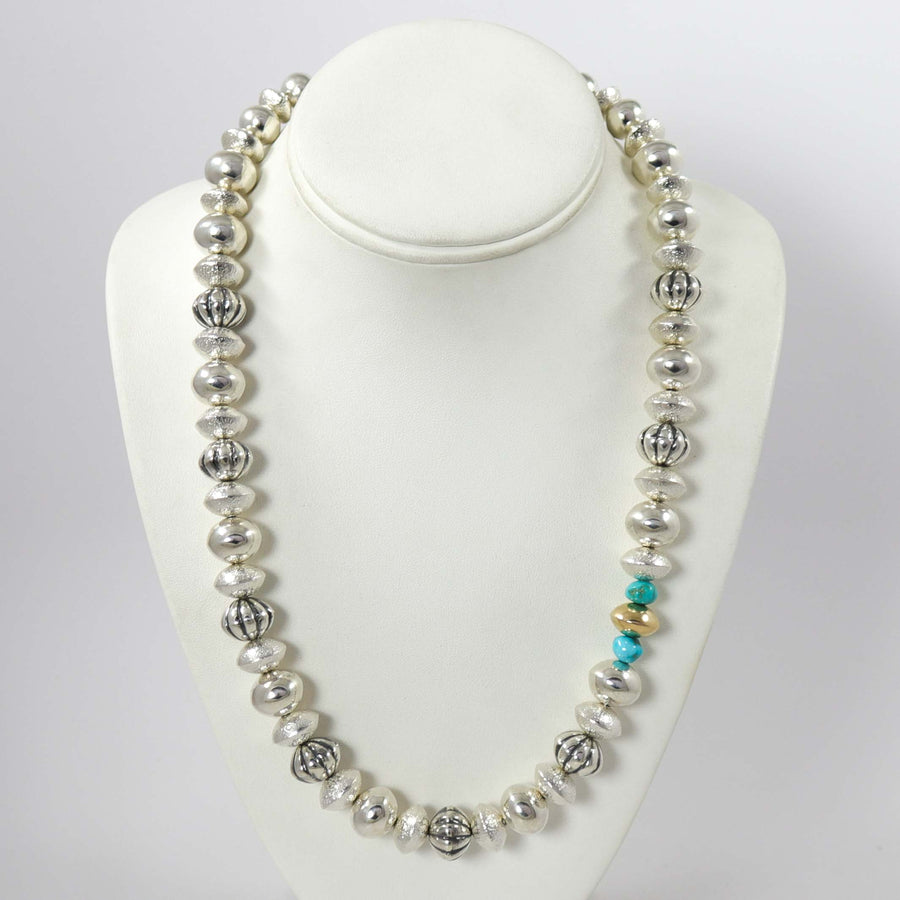 Navajo Pearl and Turquoise Necklace by Bryan Joe - Garland's