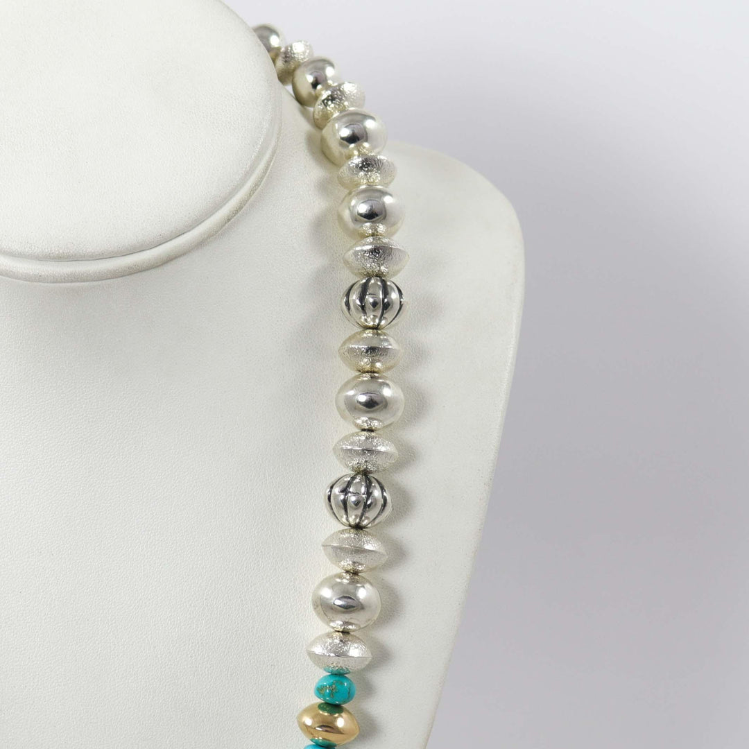 Navajo Pearl and Turquoise Necklace by Bryan Joe - Garland's