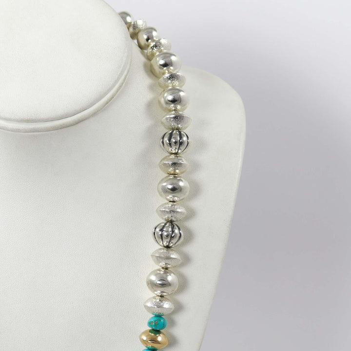 Navajo Pearl and Turquoise Necklace by Bryan Joe - Garland's