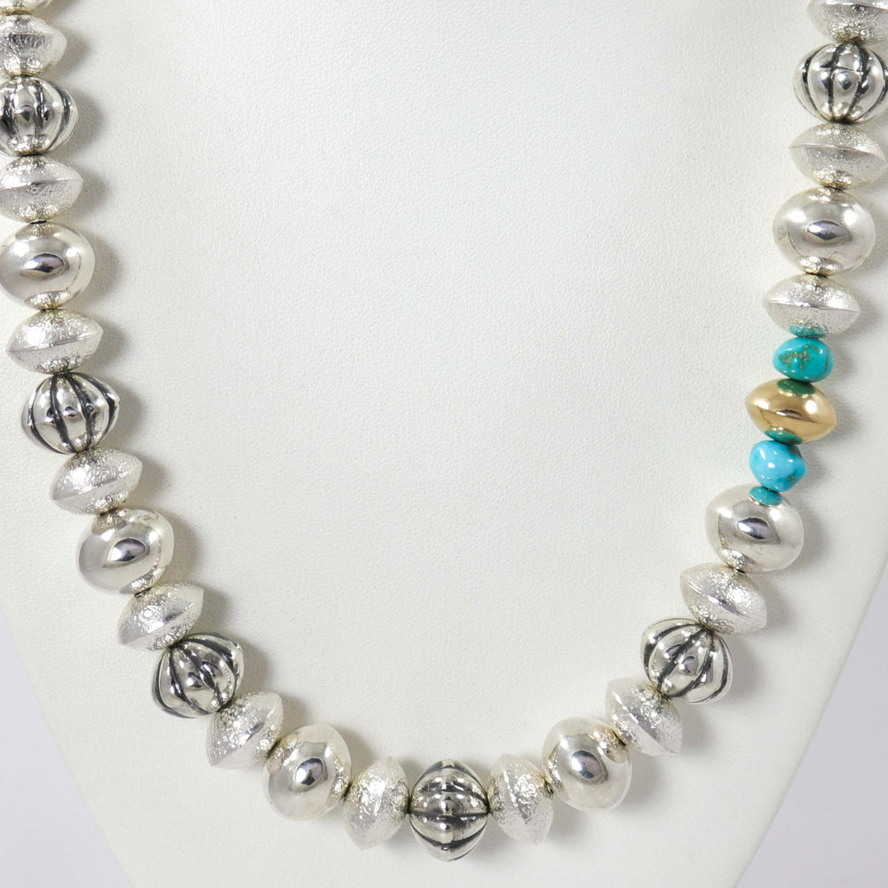 Navajo Pearl and Turquoise Necklace by Bryan Joe - Garland's