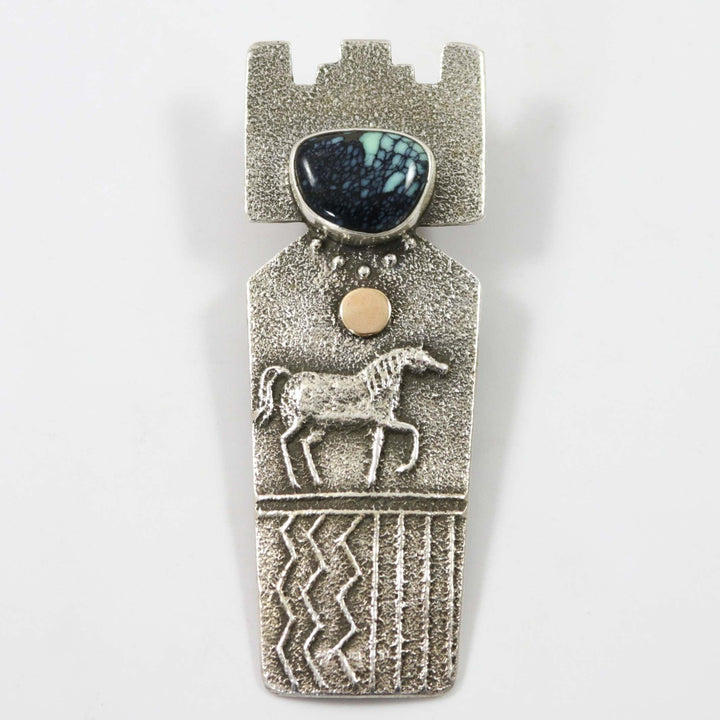 New Lander Turquoise Pendant by Joel Pajarito - Garland's