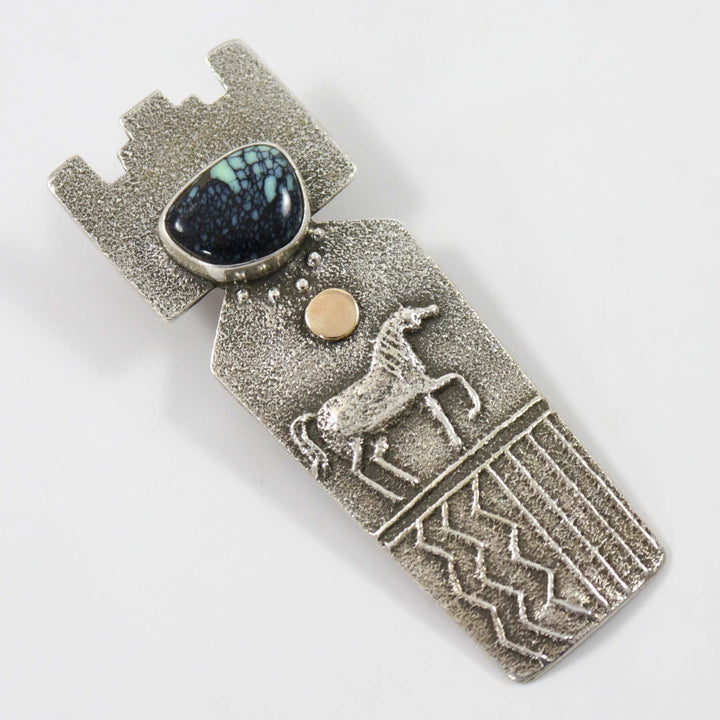 New Lander Turquoise Pendant by Joel Pajarito - Garland's