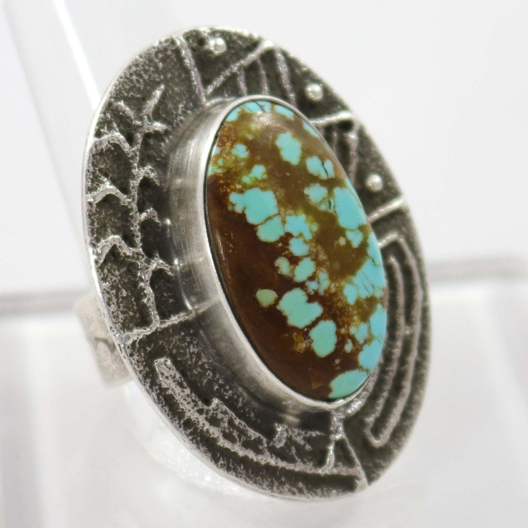 Number Eight Turquoise Ring by Cordell Pajarito - Garland's