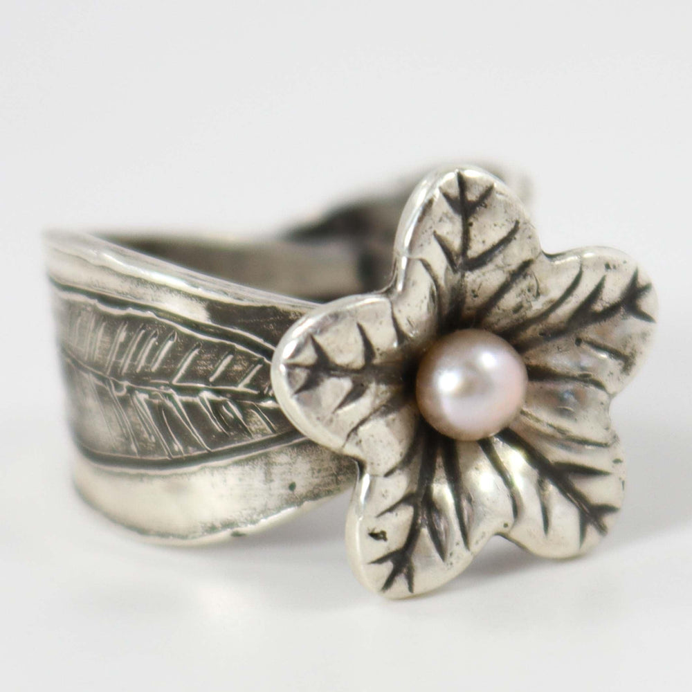 Pearl Flower Ring by Glenda Loretto - Garland's