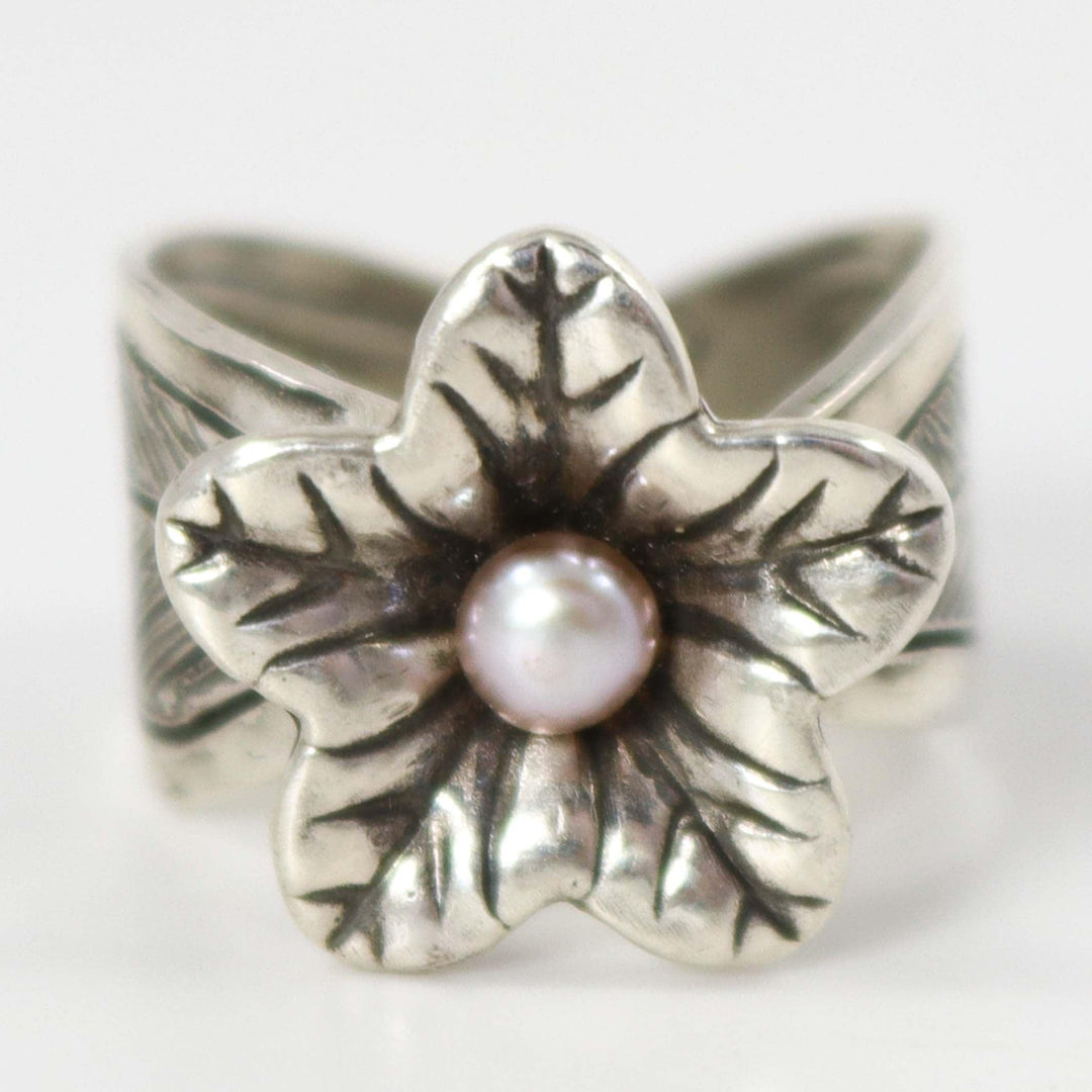 Pearl Flower Ring by Glenda Loretto - Garland's