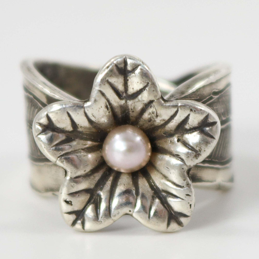 Pearl Flower Ring by Glenda Loretto - Garland's