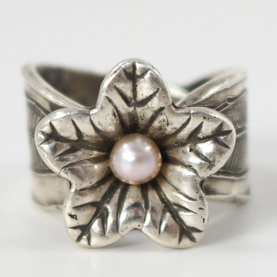 Pearl Flower Ring by Glenda Loretto - Garland's