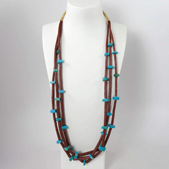 Pipestone and Turquoise Necklace by Delia Abeyta - Garland's