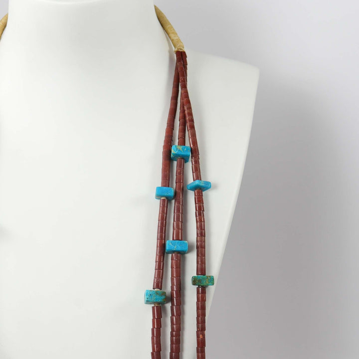 Pipestone and Turquoise Necklace by Delia Abeyta - Garland's