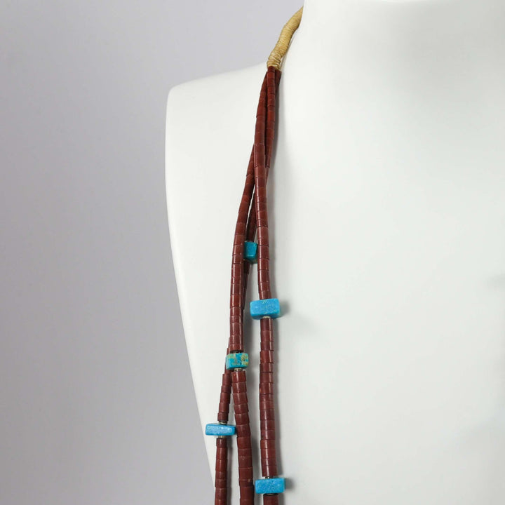 Pipestone and Turquoise Necklace by Delia Abeyta - Garland's