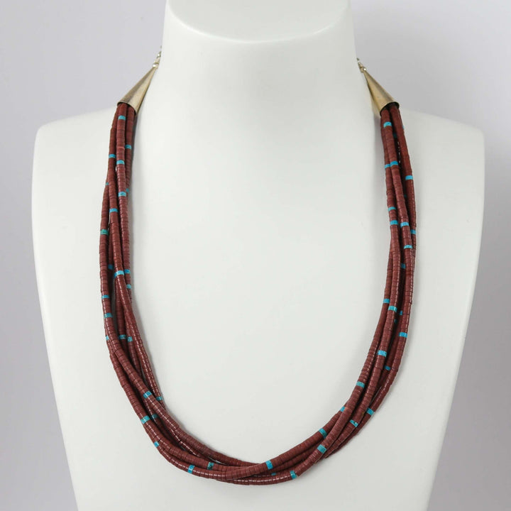 Pipestone and Turquoise Necklace by Lester Abeyta - Garland's
