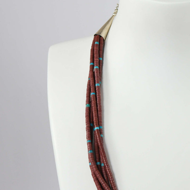 Pipestone and Turquoise Necklace by Lester Abeyta - Garland's