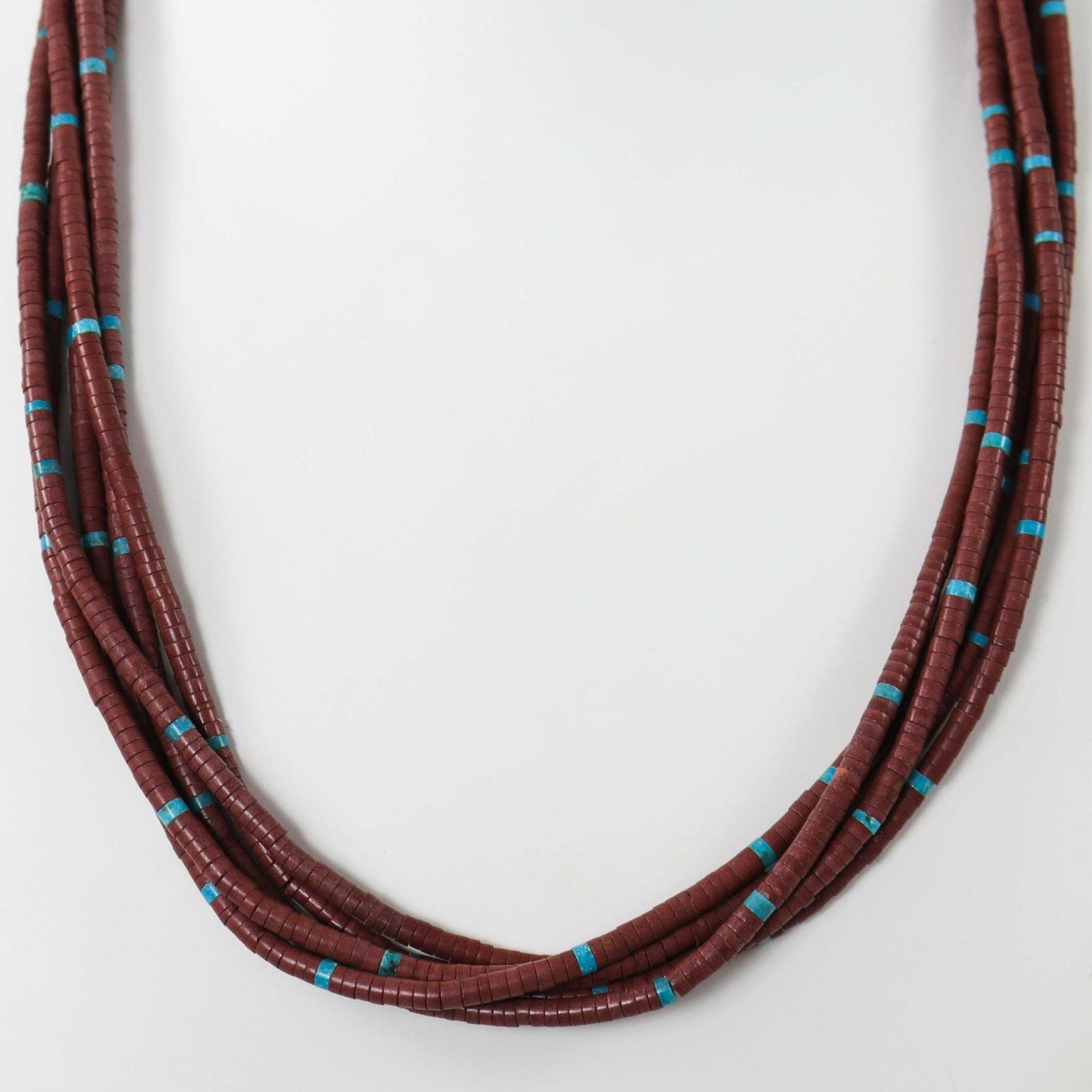 Pipestone and Turquoise Necklace by Lester Abeyta - Garland's