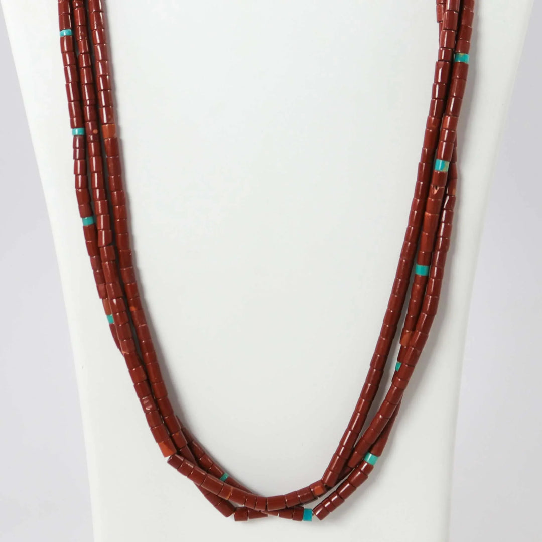 Pipestone and Turquoise Necklace by Vintage Collection - Garland's