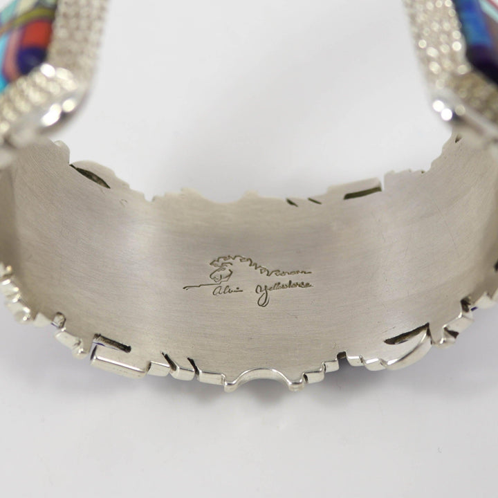 Pueblo Night Scene Cuff by Alvin Yellowhorse - Garland's