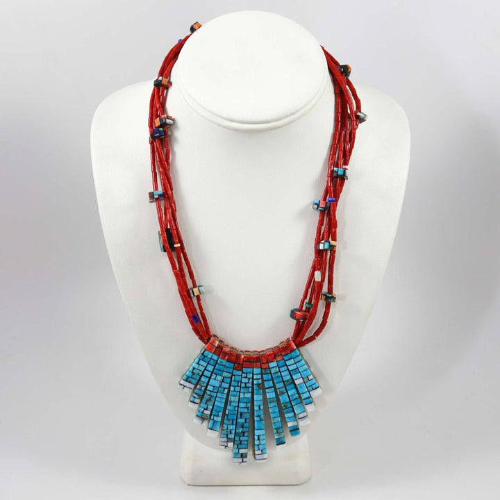 Reversible Inlaid Tab Necklace by Charlene Reano - Garland's