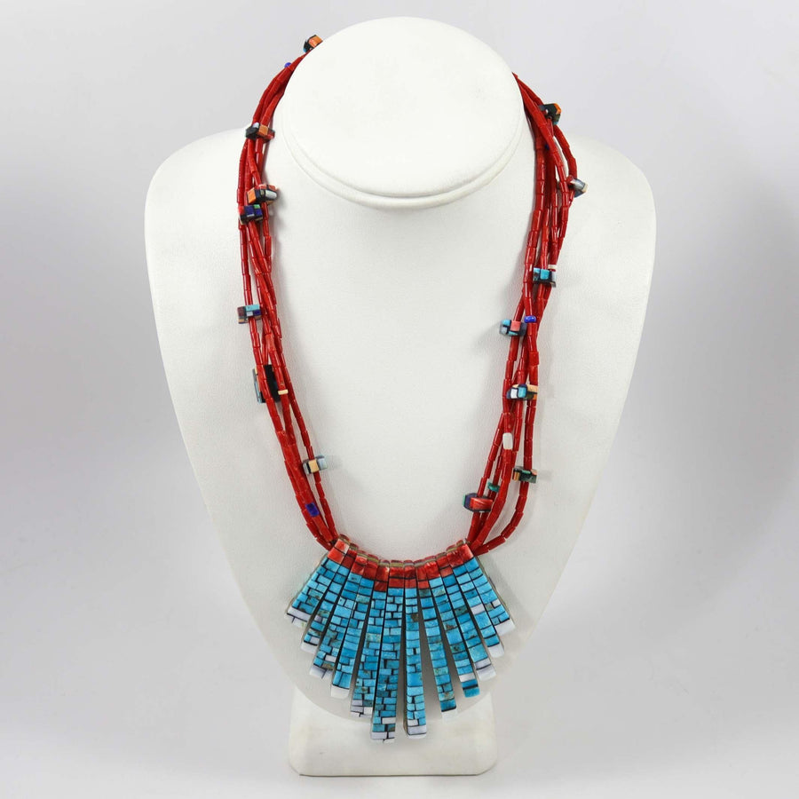 Reversible Inlaid Tab Necklace by Charlene Reano - Garland's