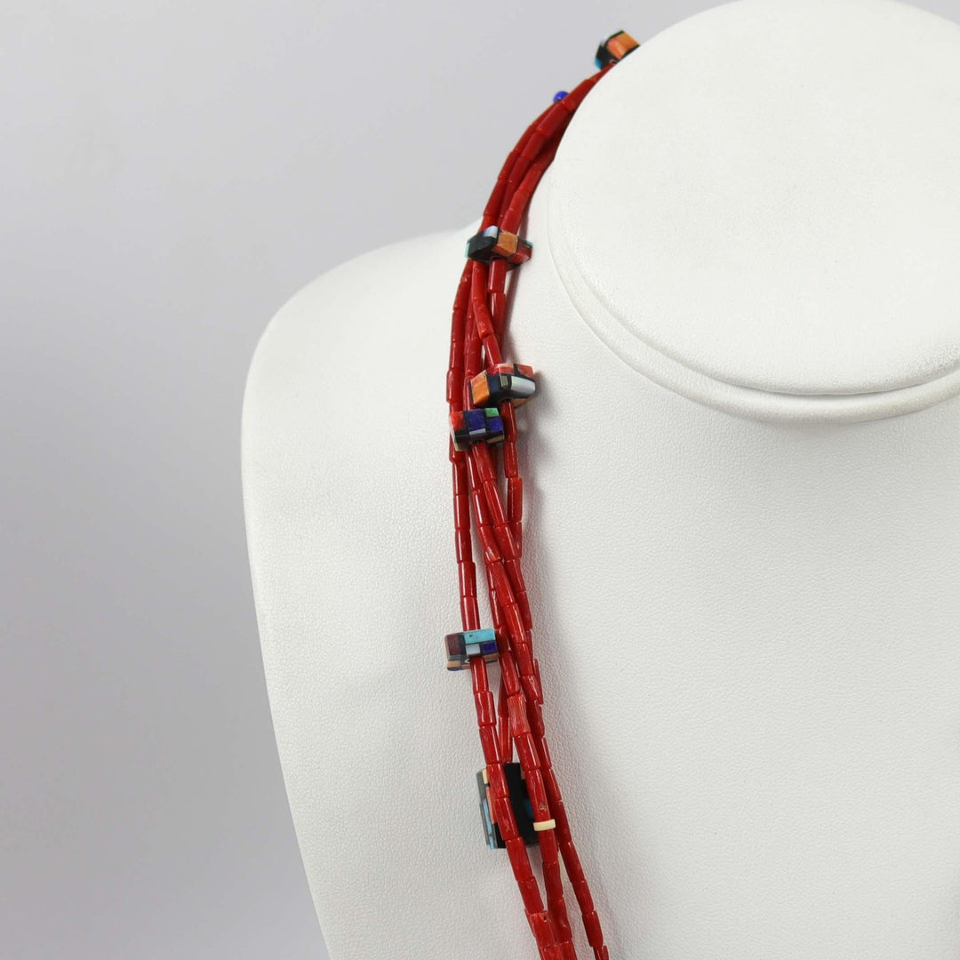Reversible Inlaid Tab Necklace by Charlene Reano - Garland's