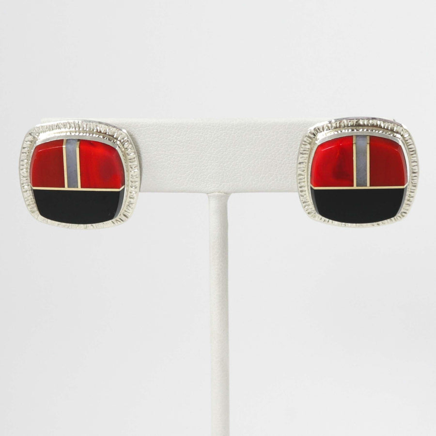 Rosarita and Black Jade Earrings by Duane Maktima - Garland's