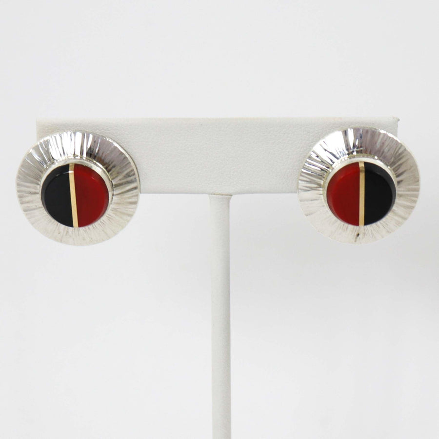 Rosarita and Black Jade Earrings by Duane Maktima - Garland's