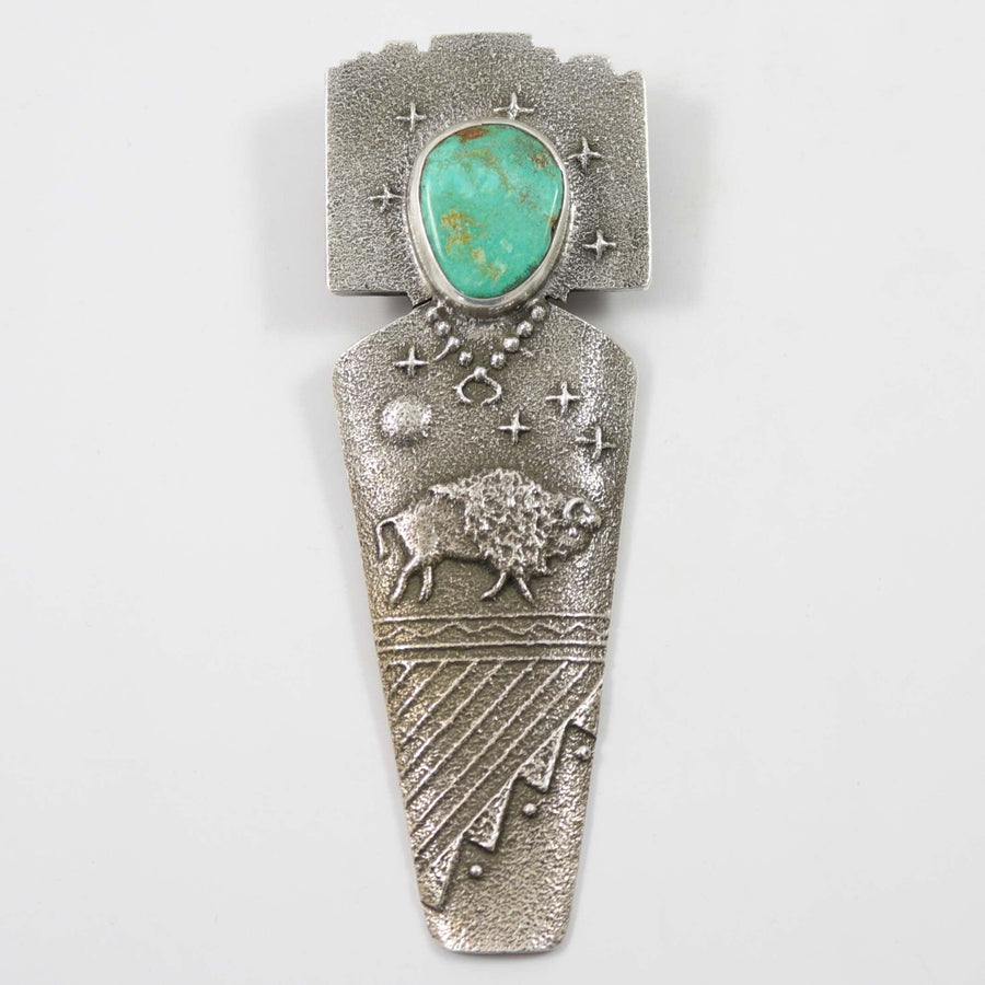 Royston Turquoise Pin and Pendant by Anthony Lovato - Garland's