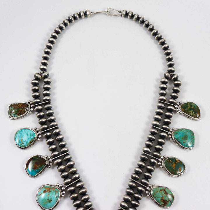 Royston Turquoise Squash Blossom by Clarissa and Vernon Hale - Garland's