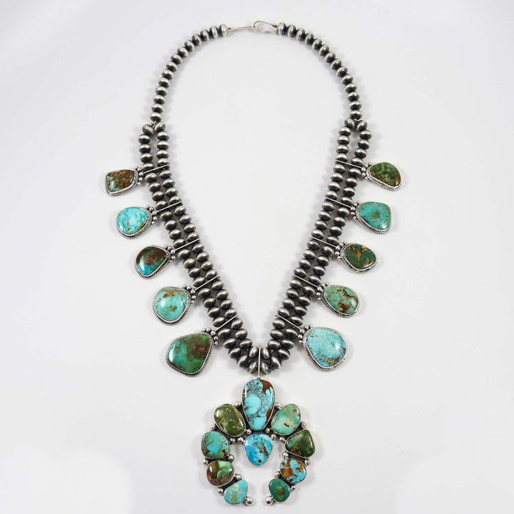 Royston Turquoise Squash Blossom by Clarissa and Vernon Hale - Garland's