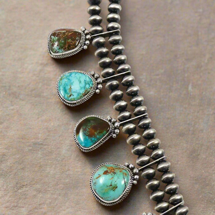 Royston Turquoise Squash Blossom by Clarissa and Vernon Hale - Garland's