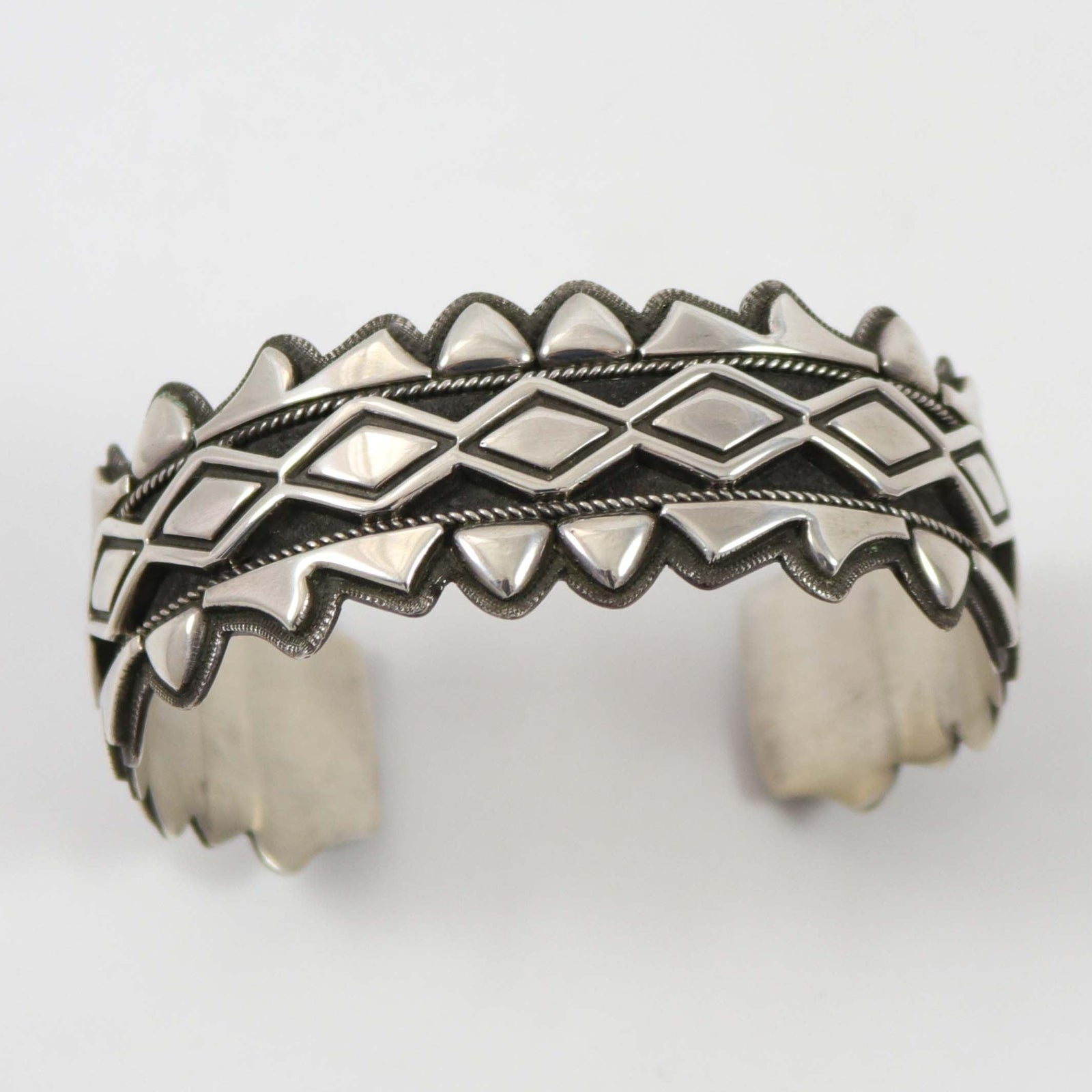 Silver Appliqué Cuff by Thomas Jim - Garland's