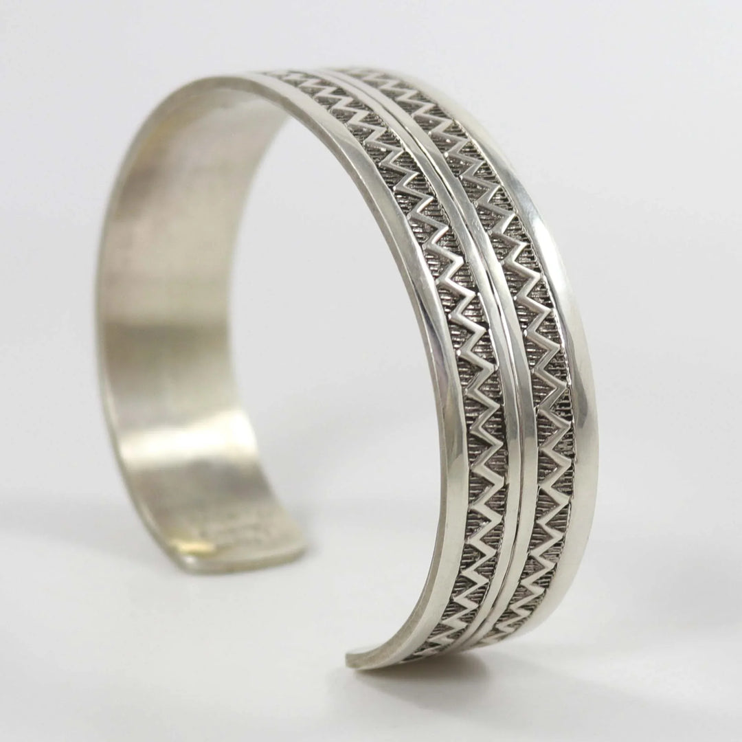 Silver Cuff by Gilbert Begay - Garland's