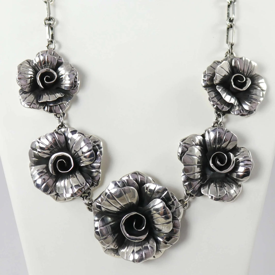 Silver Rose Necklace by Federico - Garland's