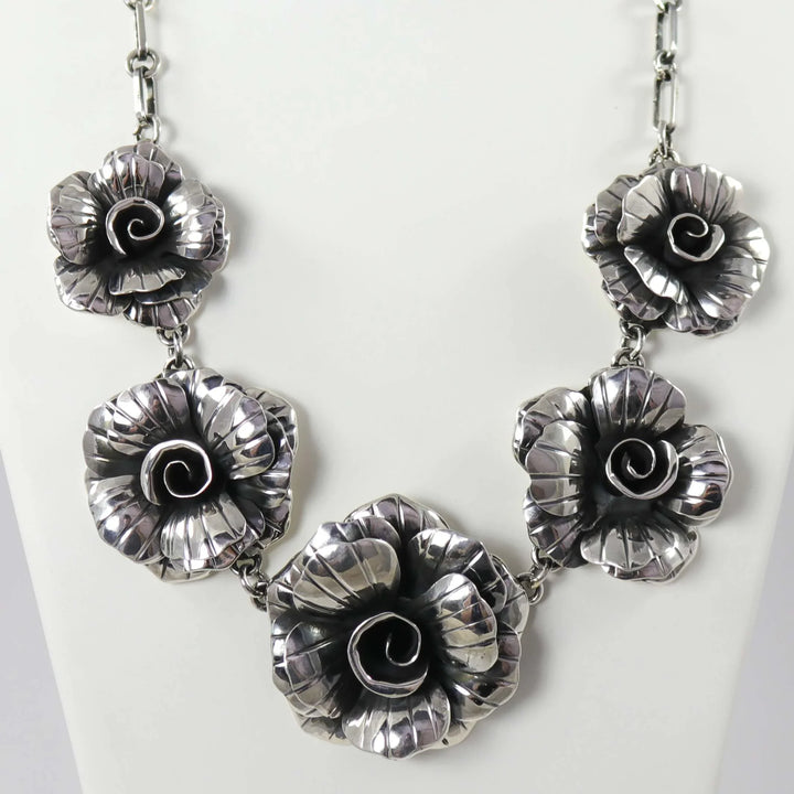 Silver Rose Necklace by Federico - Garland's