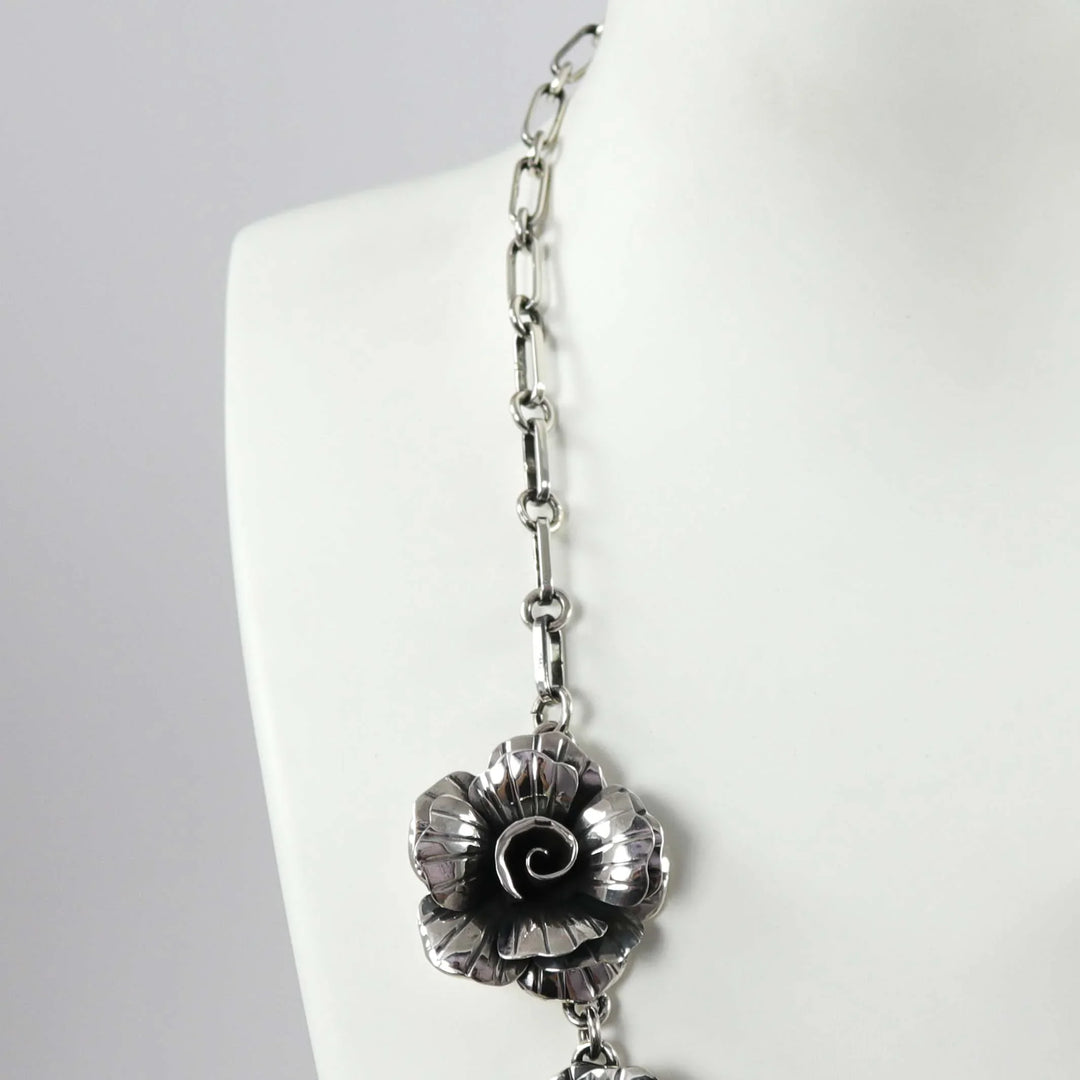 Silver Rose Necklace by Federico - Garland's