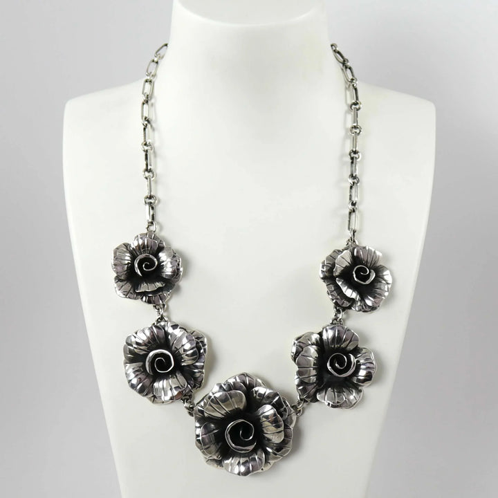 Silver Rose Necklace by Federico - Garland's