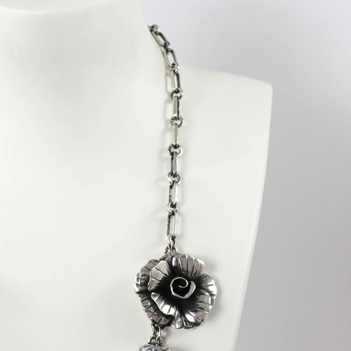 Silver Rose Necklace by Federico - Garland's