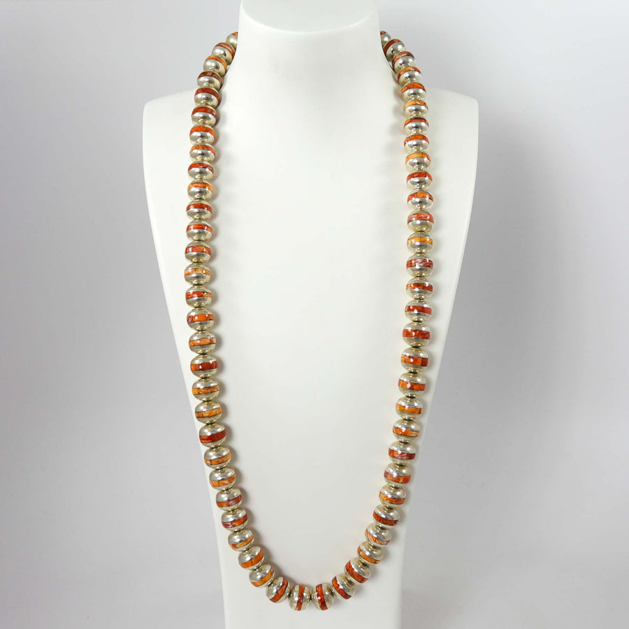 Spiny Oyster Bead Necklace by Federico - Garland's