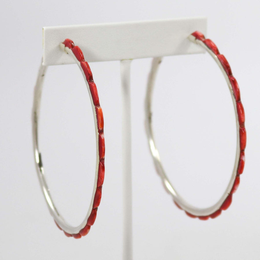 Spiny Oyster Hoop Earrings by Federico - Garland's